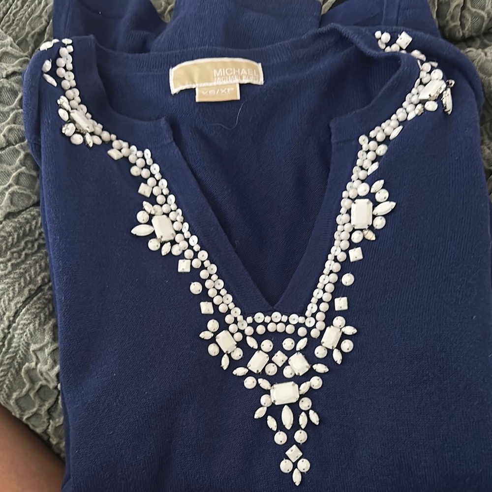 Michaels Women's Blue Embellished Sweater